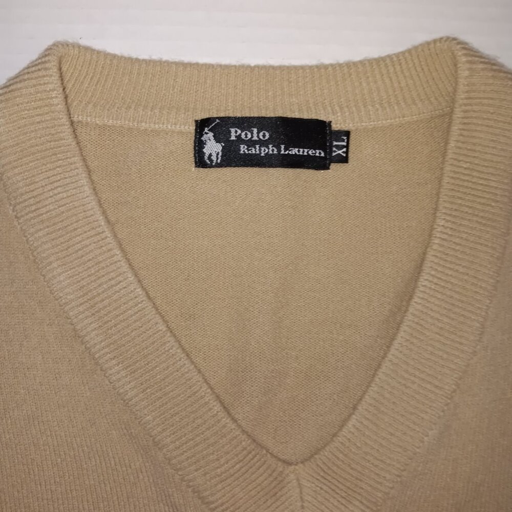 POLO RALPH LAUREN CASHMERE V NECK SWEATER - Picture 4 of 13